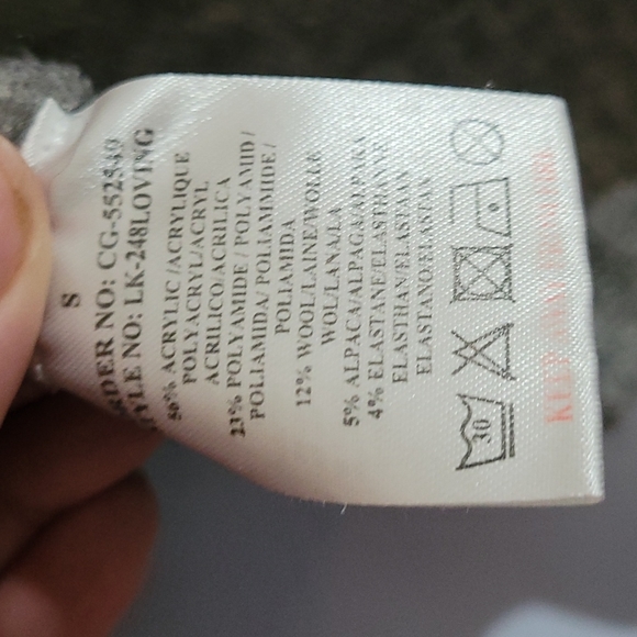 Brave Soul London Wool Alpaca Blend Grey Pink Sweater S - Picture 6 of 6